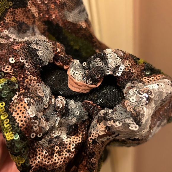 House of Harlow 1960 Lia Top Rose Gold Floral Shirt Sz Small - Picture 7 of 14